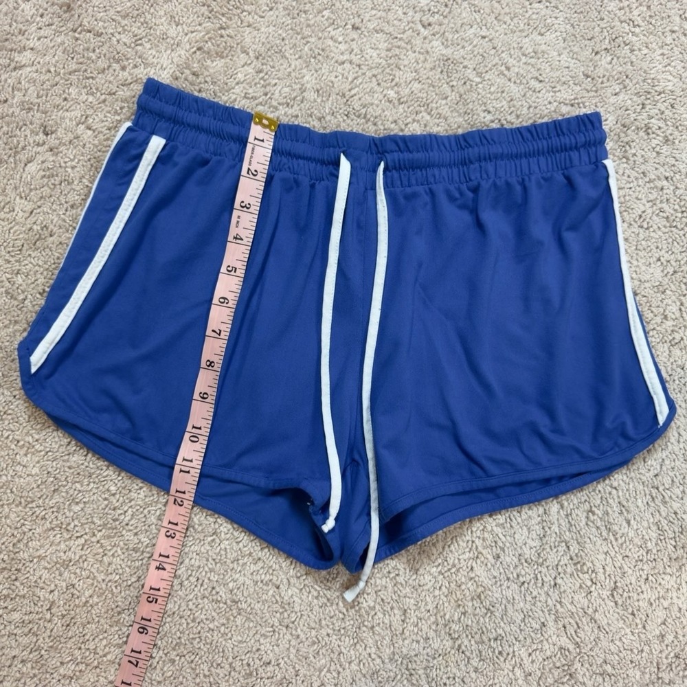 Eye Candy Royal Blue Athletic Dolphin Shorts White Side Stripe Size M Drawstring - Picture 3 of 6